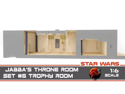 Jabbas Throne Room - Set 5 - Trophy Room 1-6 scale Hottoys 3D print model