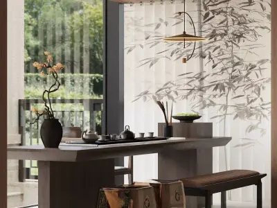 Living room tea room 3D model
