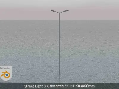 Street Light 3 Galvanized F4 M1 K0 8000mm Low-poly 3D model