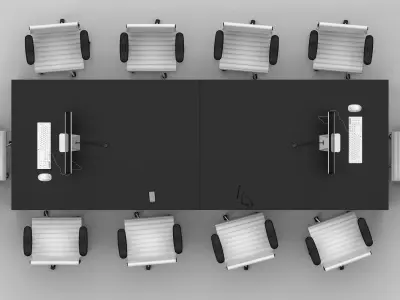 Conference Meeting Room Furniture 10 3D model