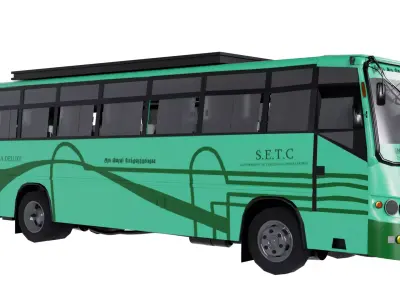 Bus 3d model Low-poly 3D model