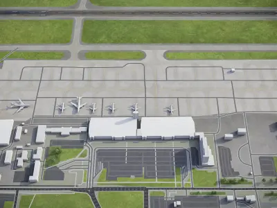 Yekaterinburg Koltsovo Airport Low-poly 3D model