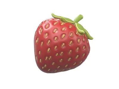 Strawberry v1 002 Low-poly 3D model