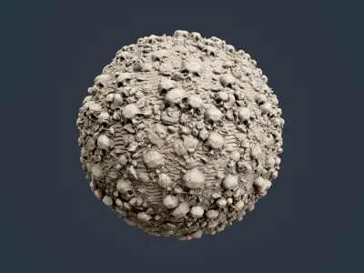 Skull Bones Horror Seamless PBR Texture 25 Texture