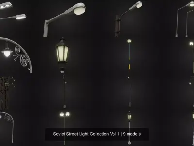Soviet Street Light Collection Vol 1 3D Model Pack