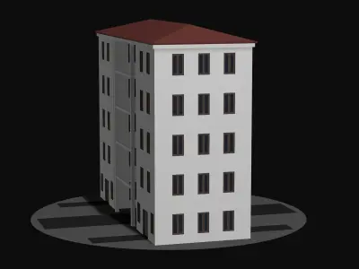 Residential urban building v1 Low-poly 3D model