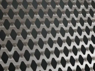 Sci-Fi Rusted Industrial Metal Mesh PBR Seamless Texture
