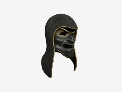 Assassin Mask A03 Black Gold - Character Design Fashion Low-poly 3D model