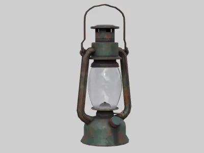 Oil Lamp 1C Low-poly 3D model