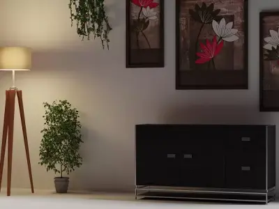 Tripod Floor Lamp Free 3D model