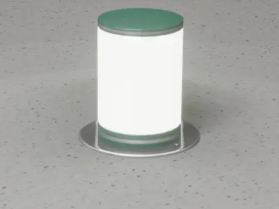 Low-Poly Moss Green Light Column 4 - Street Light Set-9 Low-poly 3D model