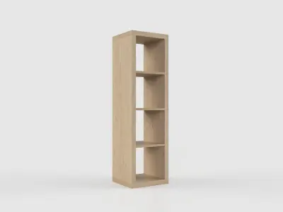 IKEA KALLAX 1x4 Shelf Unit Walnut Effect Light Grey 3D model