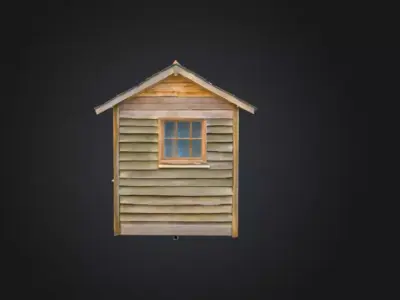 Wooden Cabin Shed Low-poly 3D model