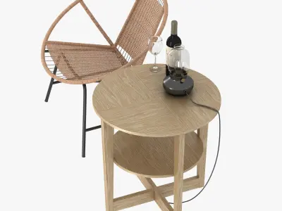 gagnet chair  vejmon table and tarnaby lamp 3D model