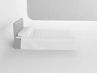 bed maden in light color with gray bumpers  Low-poly 3D model
