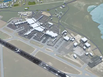 Lynden Pindling International Airport Nassau Low-poly 3D model