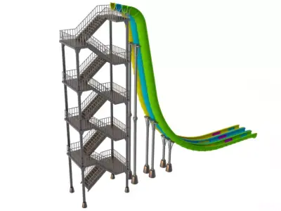 Freefall Water Slide 3D model