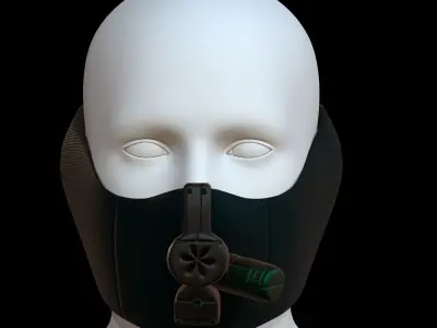 Gas mask helmet 3d model scifi Low-poly  Low-poly 3D model