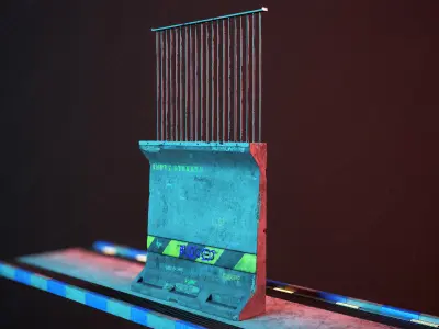 Bridge Concrete Barrier Low-poly 3D model