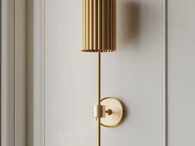 FLUTED GOLD WALL SCONCE by CB2 Exclusive 3D model