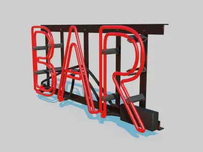 Neon Bar Sign 3D model