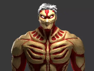 Armour Titan - Attack on Titan 3D model Blender rigged ready Low-poly 3D model