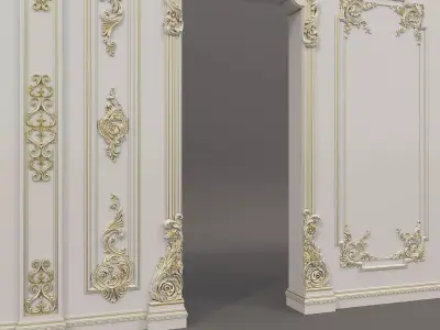 Wall Molding in Classic French style 24 3D model