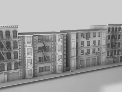 3D streethouses apartment building 3D model