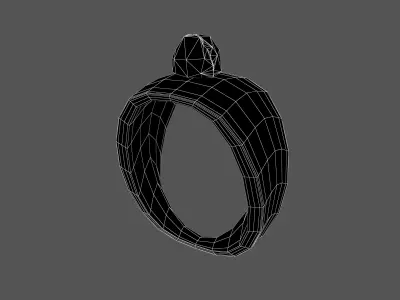 Gem Simple Ring v1 003 Low-poly 3D model