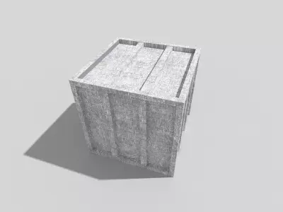low poly metal crate Low-poly 3D model
