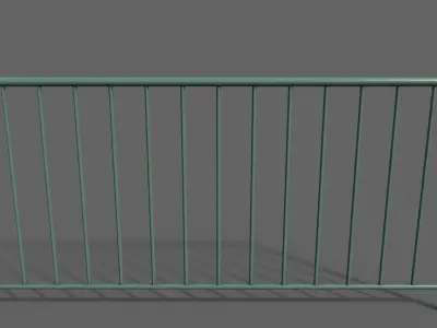 PBR Pedestrian Guard Rail Green V1 Low-poly 3D model