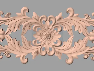 Door design 3D relief model STL format file for CNC carving E660 3D model