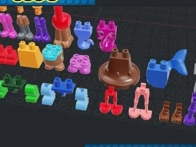 Lego - Minifigures Legs 3D print model
