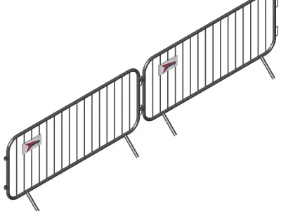 Crowd Control Barriers-07 Low-poly 3D model