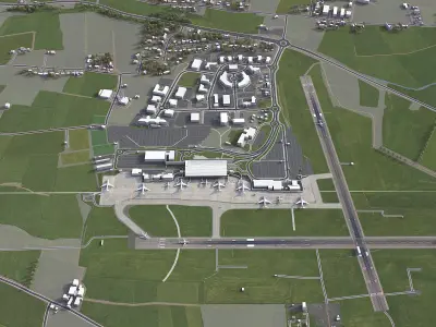 Cork Airport Low-poly 3D model