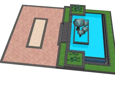 water fountain 3d sketchup model 3D model