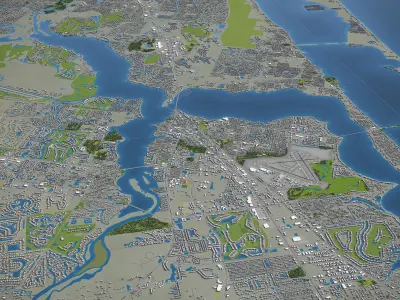 Port St Lucie  Low-poly 3D model