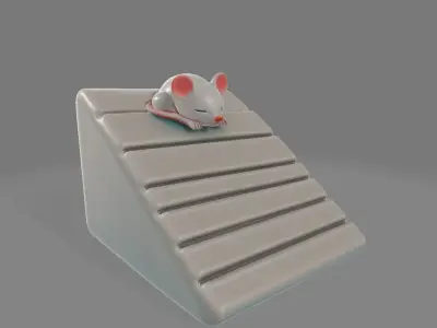 Sleeping Mouse Doorstop  Cute Wedge with Floor Grip 3D print model
