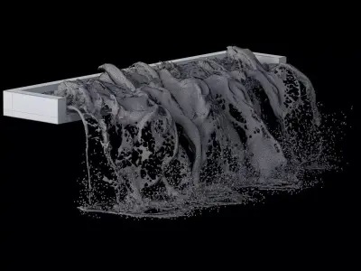 Waterfall fountains 008 3D model