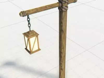 Medieval Lantern Game Ready Low-poly 3D model
