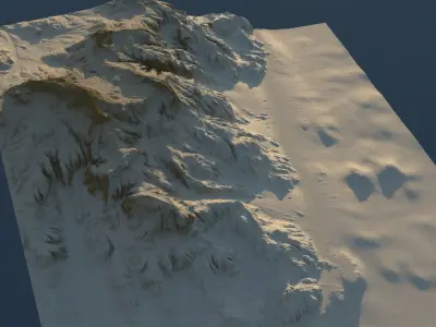 Detailed Winter Landscape 3D model