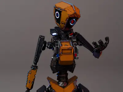 War Bot Low-poly 3D model