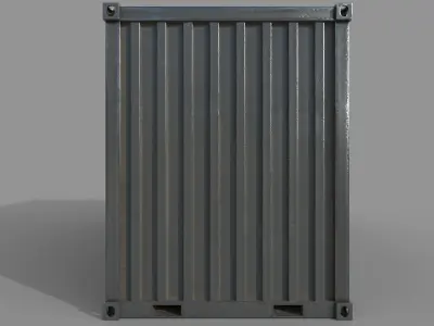 Gray Shipping Container PBR Low-Poly Game Ready 3D Model Low-poly 3D model