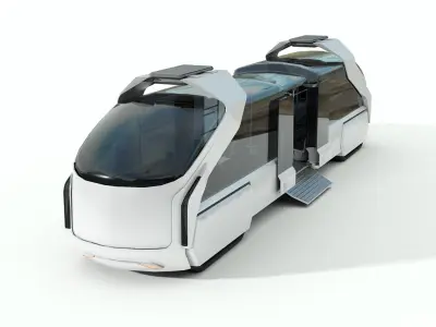  Hybrid Sci-Fi Train-Bus Concept 