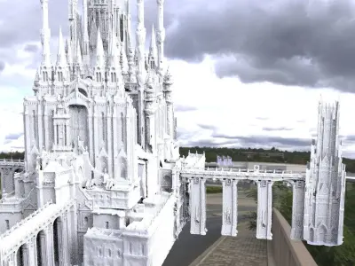 Fantasy architecture Grand enhanced complex with bridges  epic  3D model
