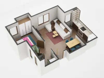 3D Floor Plan model 14 3D model