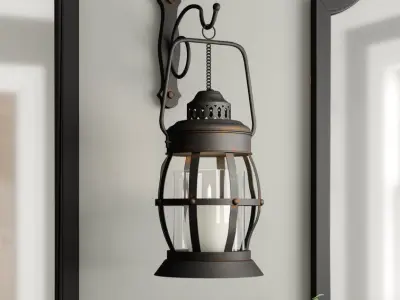 Gala Light Tall Iron Wall Sconce 3D model