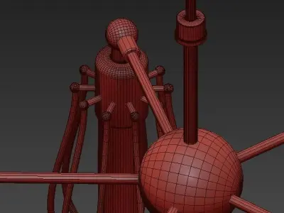 Industrial cage chandelier 3D model