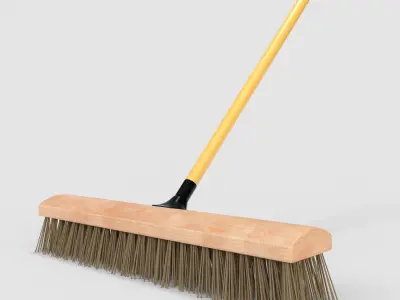 Brooms mops and window squeegees Push Broom Low-poly 3D model