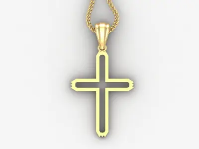 High Cross Pendant Light Gold 18K 4CP026 3D print model